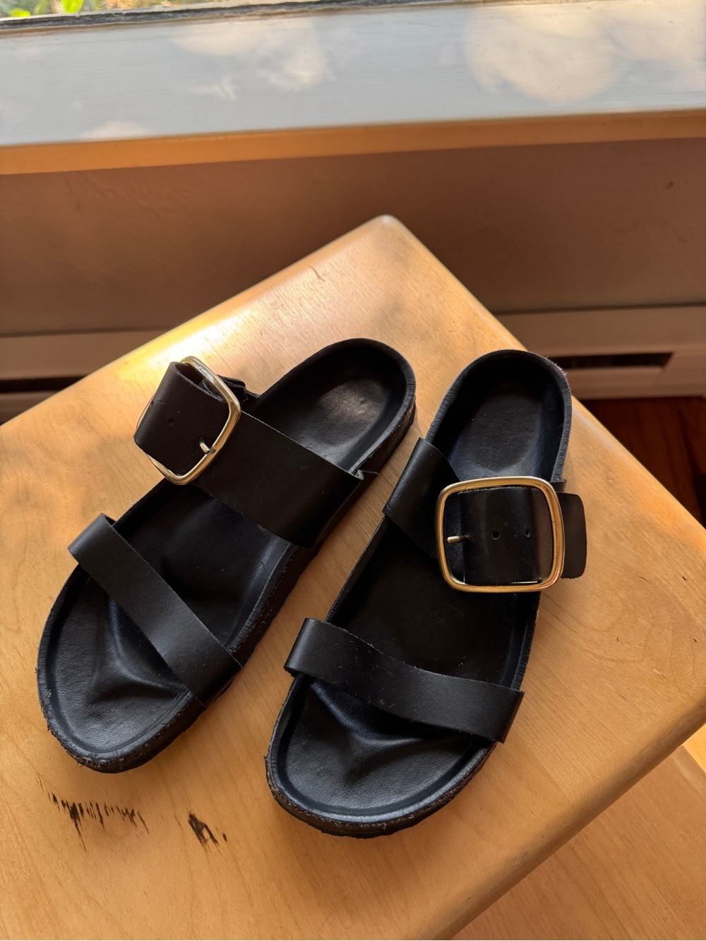 Black Leather Sandals